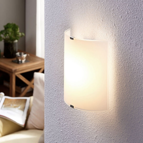 Applique murale LED Helmi en verre, transparent satiné, hauteur 21 cm