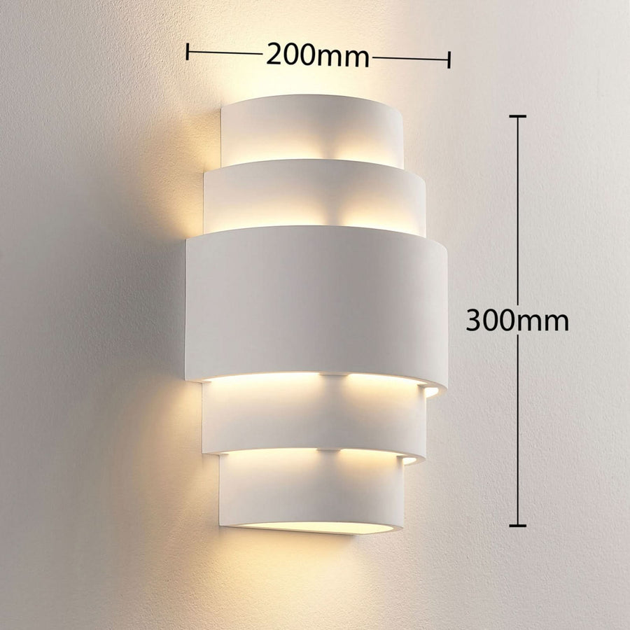 Applique murale Marit en plâtre, blanc, hauteur 30 cm