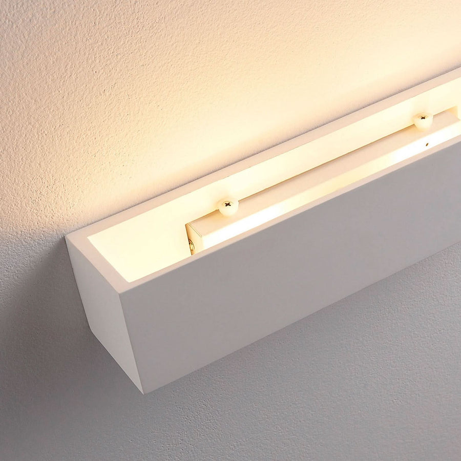 Applique murale Santino en plâtre, blanc, 2 lumières, hauteur 7,5 cm
