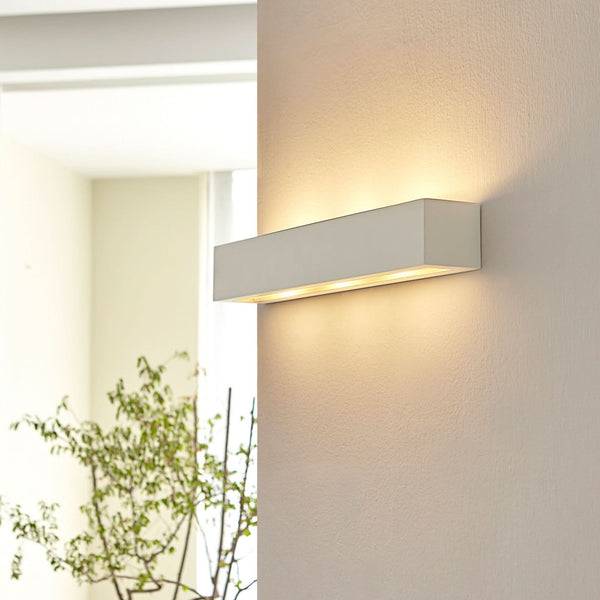 Applique murale Tjada en plâtre, blanc, 3 lumières, hauteur 7,5 cm