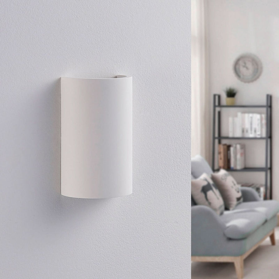 Applique murale LED Jenke en plâtre, blanc, hauteur 16 cm