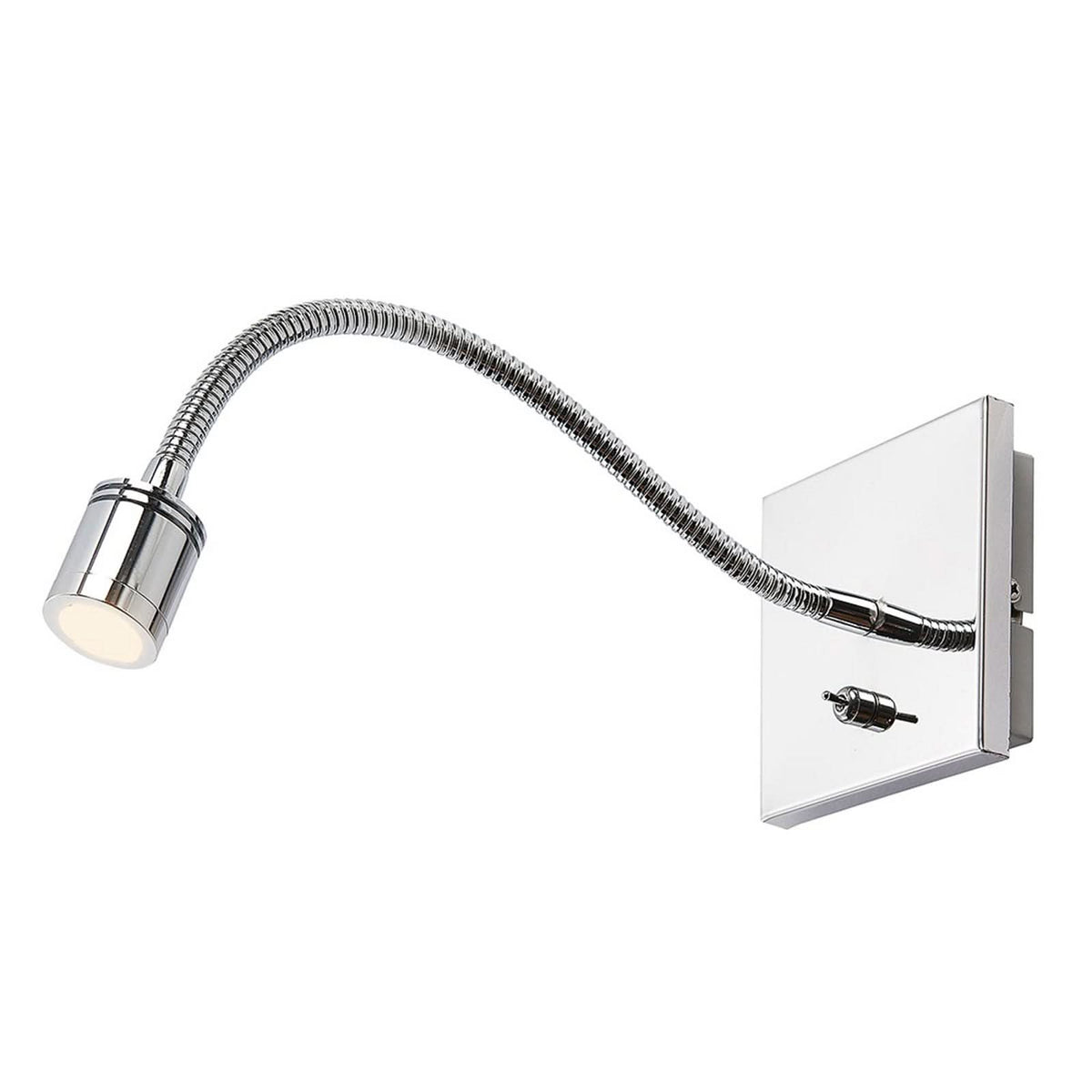 Applique murale LED Berfin en métal, chromé et transparent, hauteur 11 cm