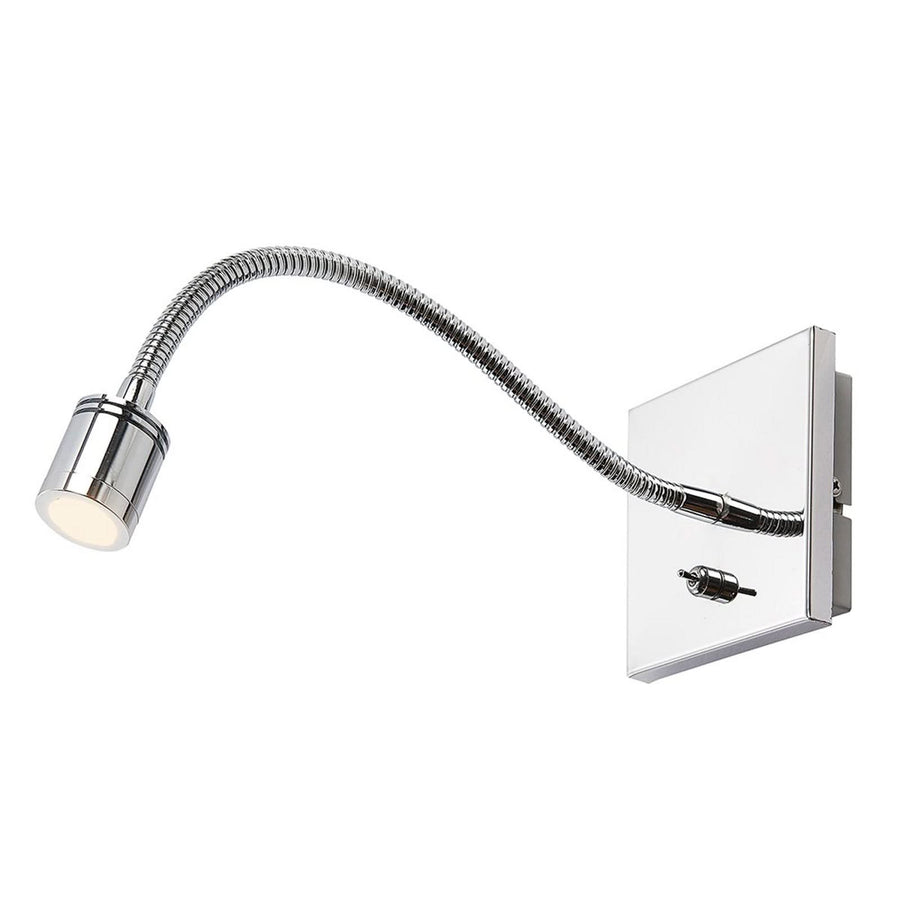 Applique murale LED Berfin en métal, chromé et transparent, hauteur 11 cm