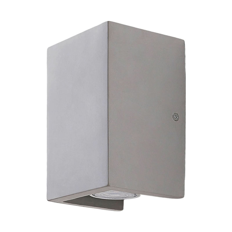 Applique murale Gerda en béton, gris clair, 2 lumières, hauteur 15 cm