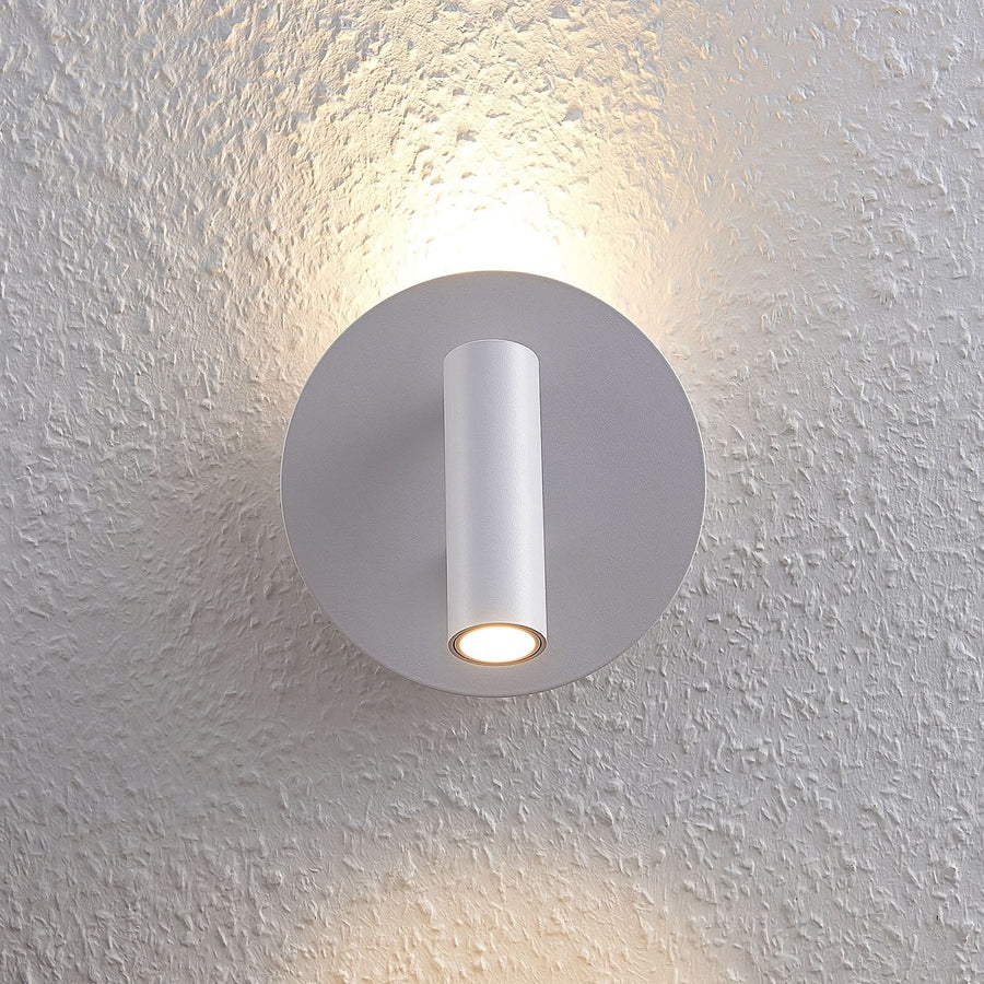 Applique murale LED en aluminium, blanc mat, 2 lumières, Ø 14 cm