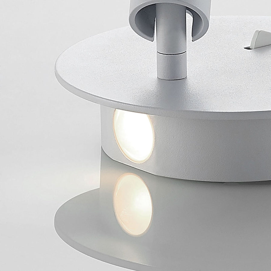 Applique murale LED en aluminium, blanc mat, 2 lumières, Ø 14 cm