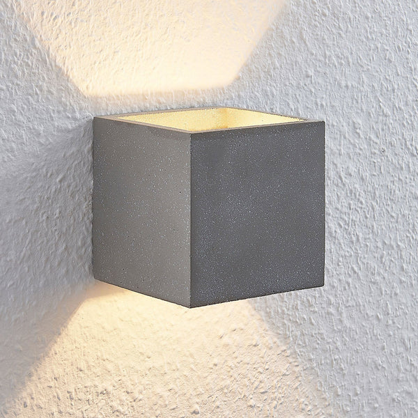 Applique murale Nellie en béton, gris, hauteur 11,5 cm