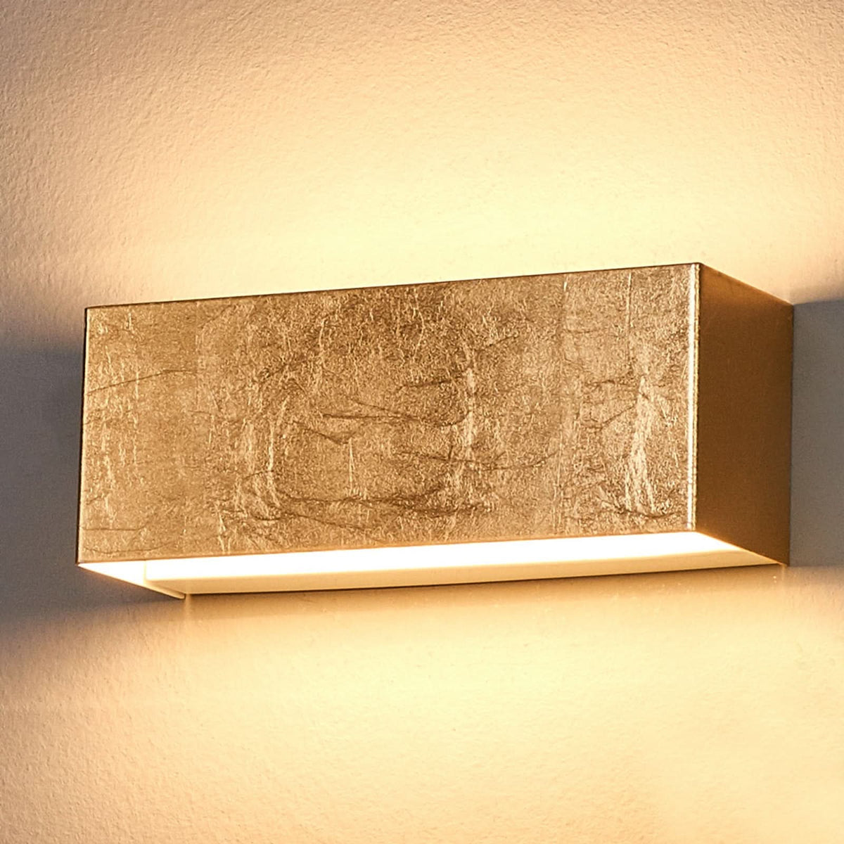 Applique murale LED Quentin en métal, doré, hauteur 9 cm, 3000 K, 10 W