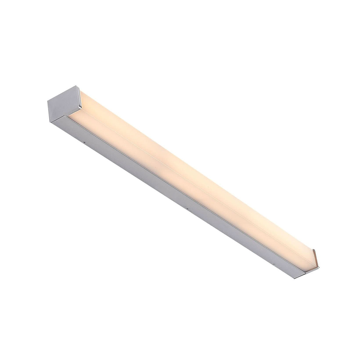 Applique murale LED Klea en aluminium, blanc et chromé, hauteur 5 cm, IP44, 3000 K, 15 W