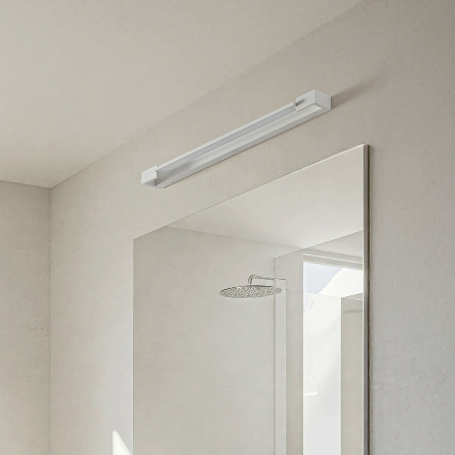 Applique murale LED Jora en aluminium, blanc, hauteur 4 cm, IP44