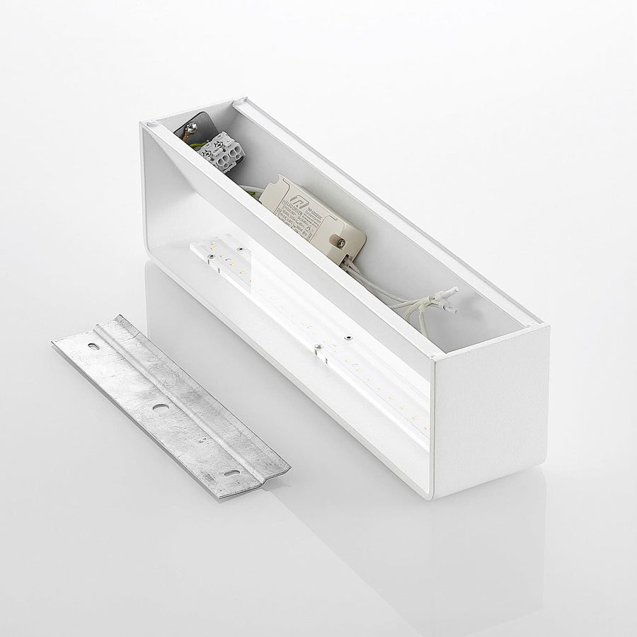 Applique murale LED Karam en aluminium, blanc, hauteur 8 cm, 3000 K, 11,2 W