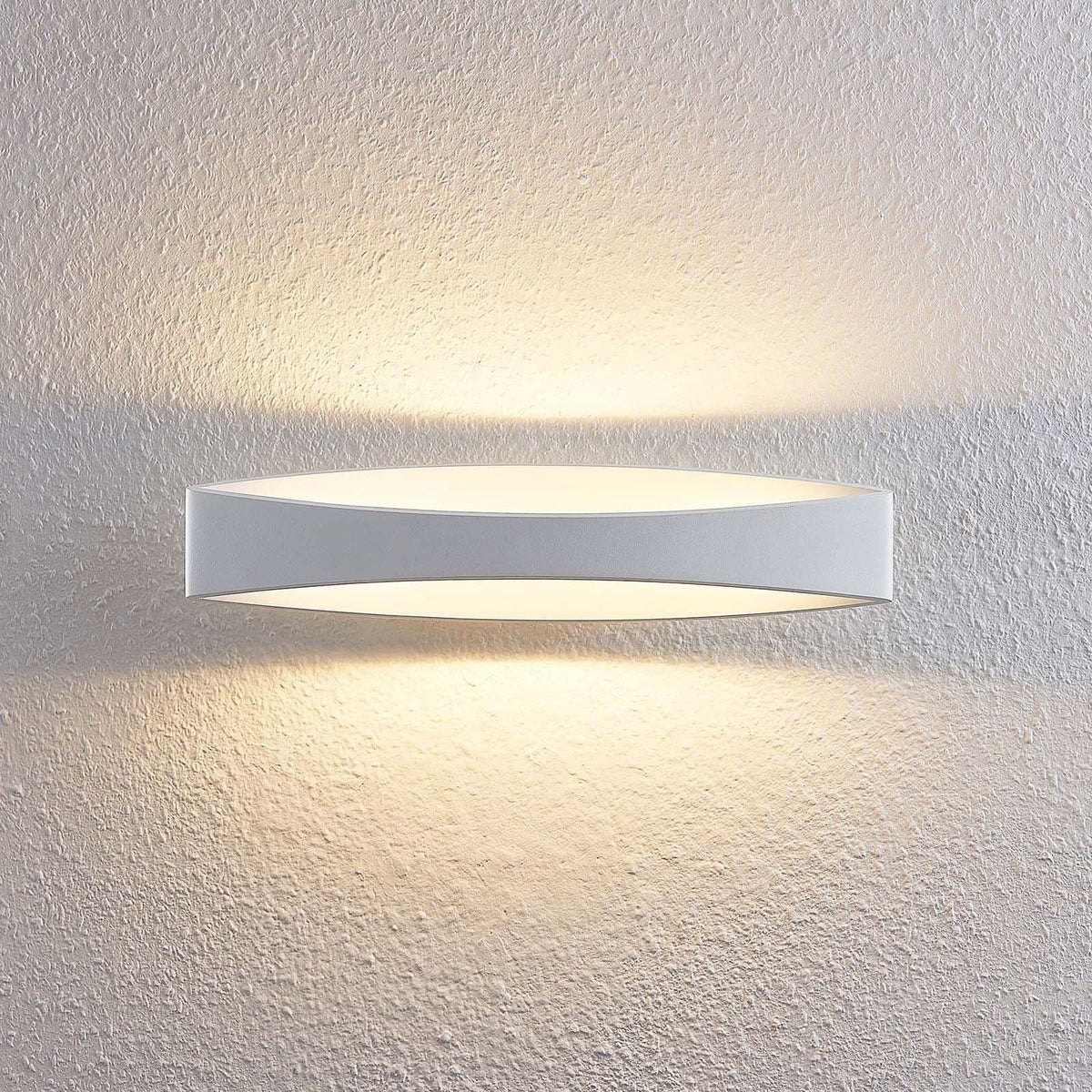 Applique murale LED Jelle en aluminium, blanc, hauteur 10 cm