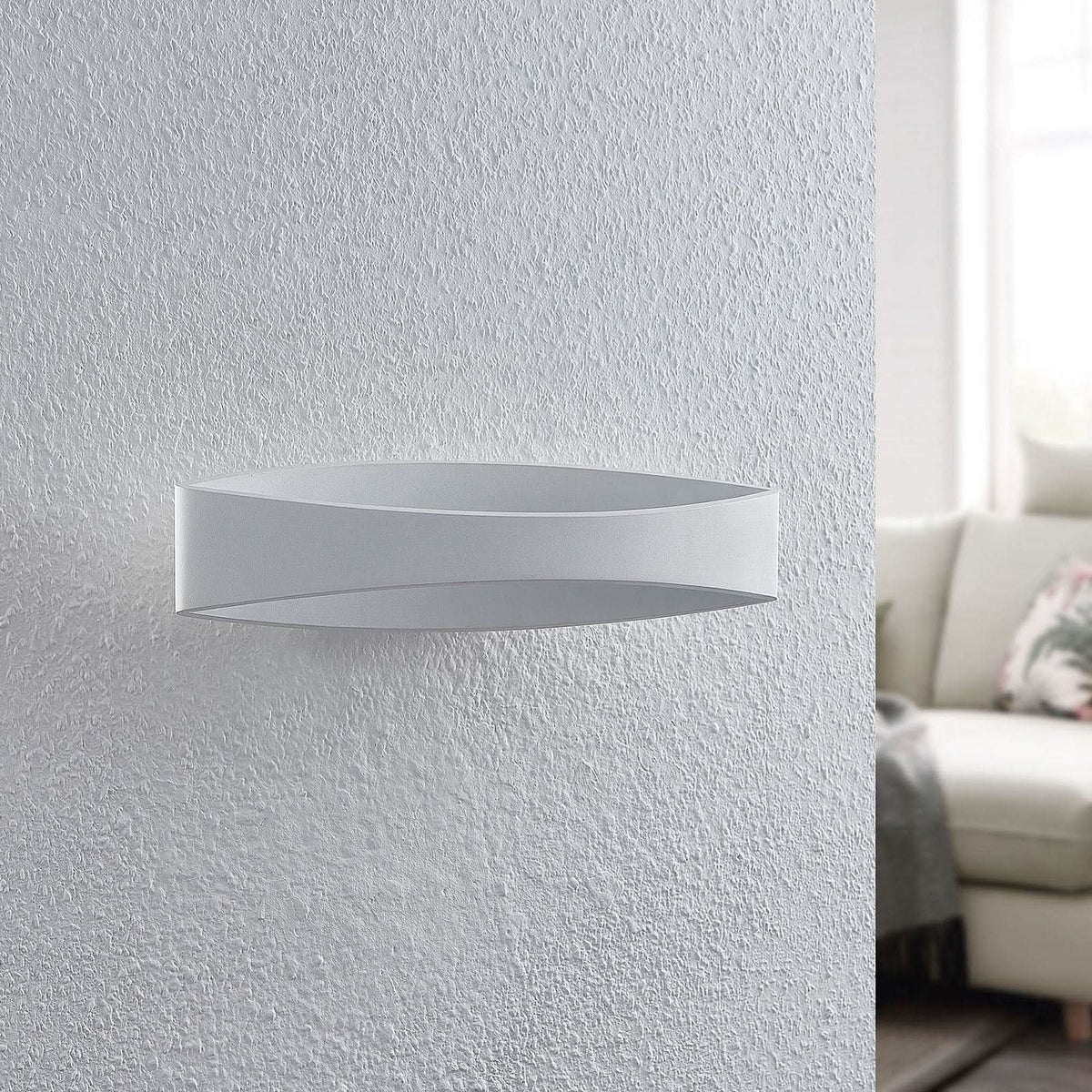 Applique murale LED Jelle en aluminium, blanc, hauteur 10 cm