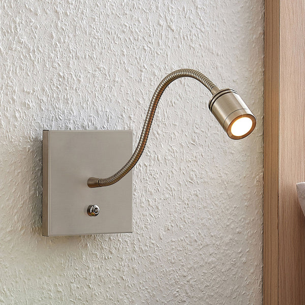 Applique murale LED Legera en métal, nickel satiné