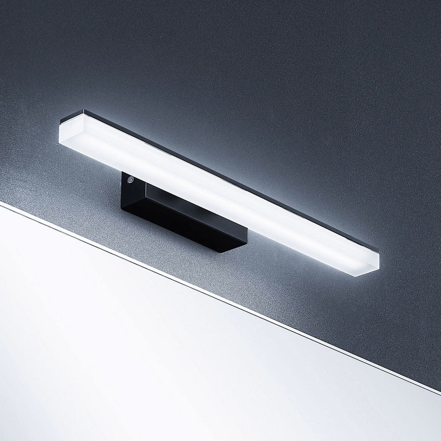 Applique murale LED Lisana en métal, noir et blanc, hauteur 5,5 cm, IP44