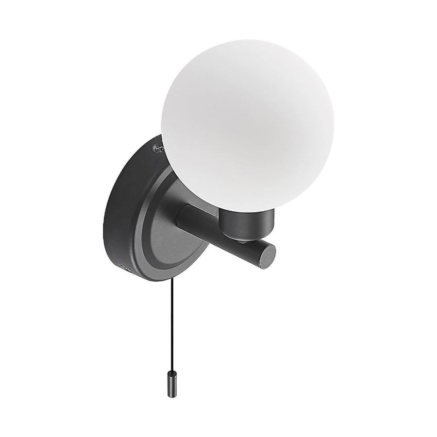 Applique murale Zaniba en verre, noir mat, hauteur 17,7 cm, IP44