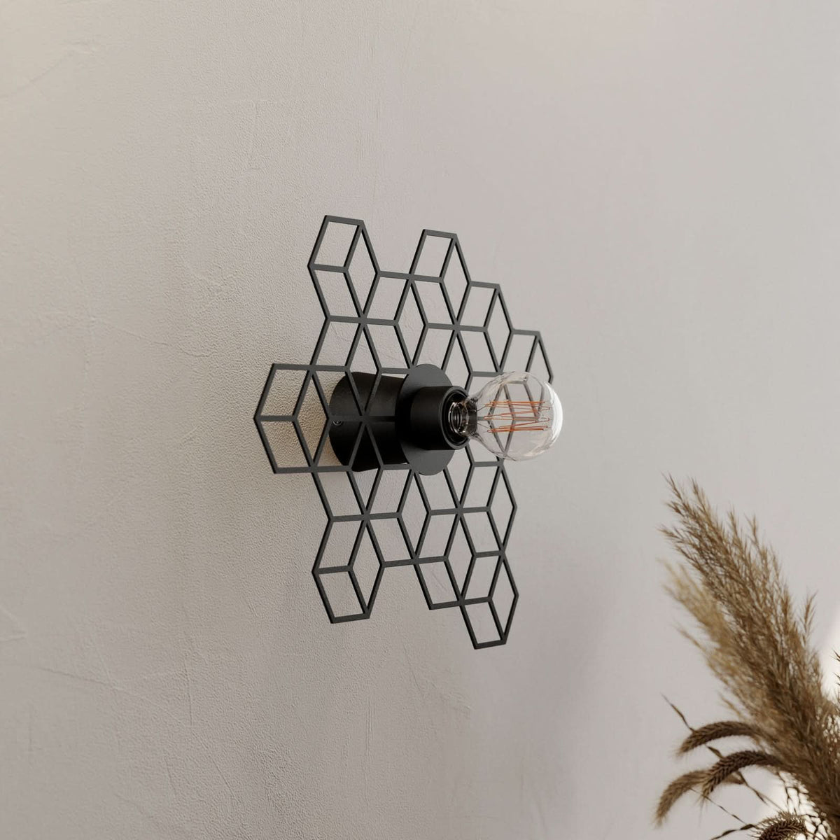 Applique murale Alexaru en métal, noir, hauteur 30,1 cm