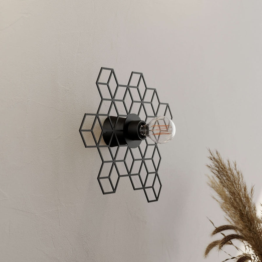 Applique murale Alexaru en métal, noir, hauteur 30,1 cm