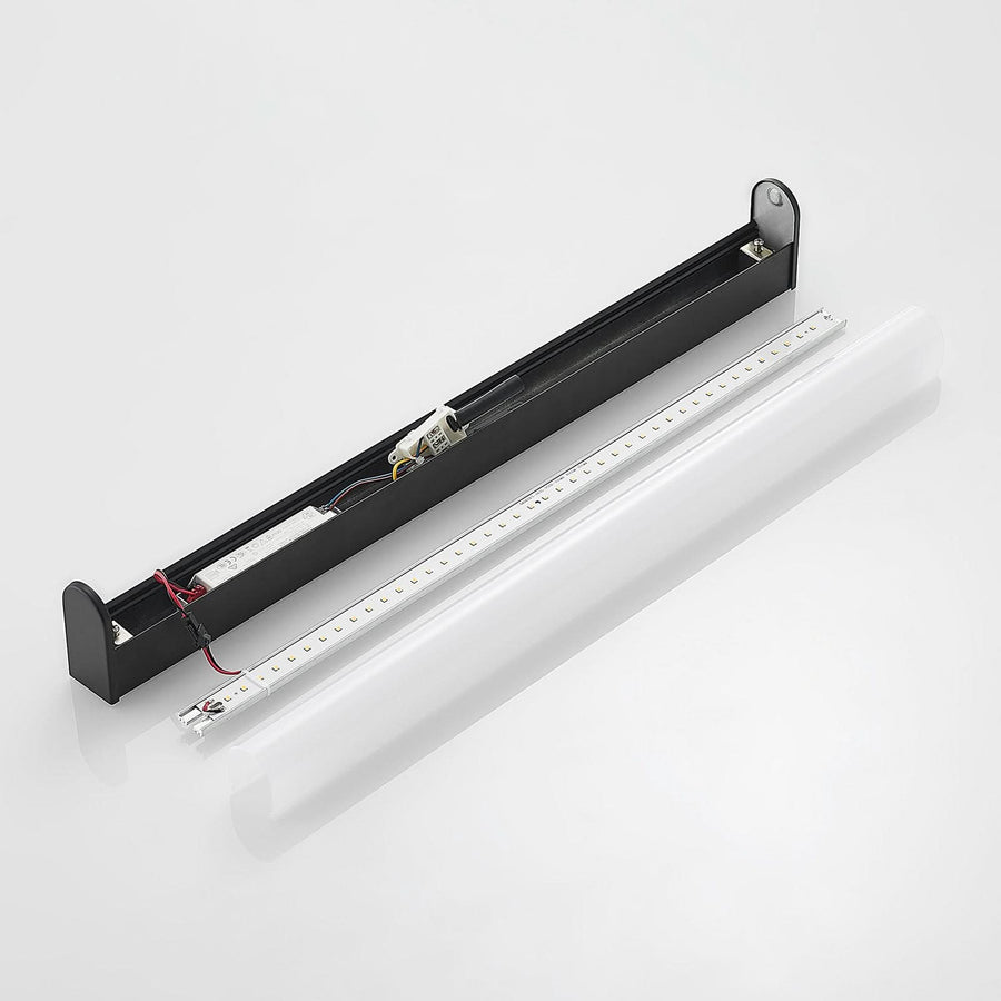 Applique murale LED Ulisan en aluminium, noir mat et blanc, hauteur 4 cm, IP44, 3000 K, 7,3 W
