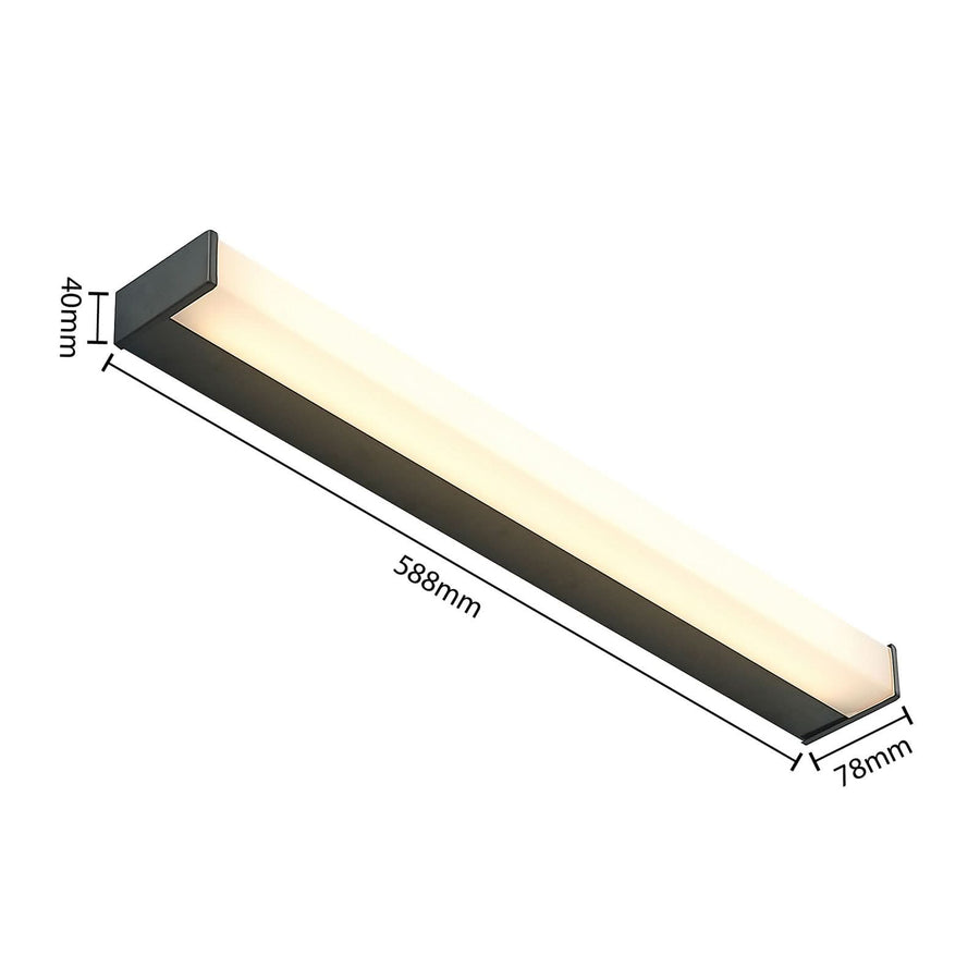 Applique murale LED Ulisan en aluminium, noir mat et blanc, hauteur 4 cm, IP44, 3000 K, 7,2 W