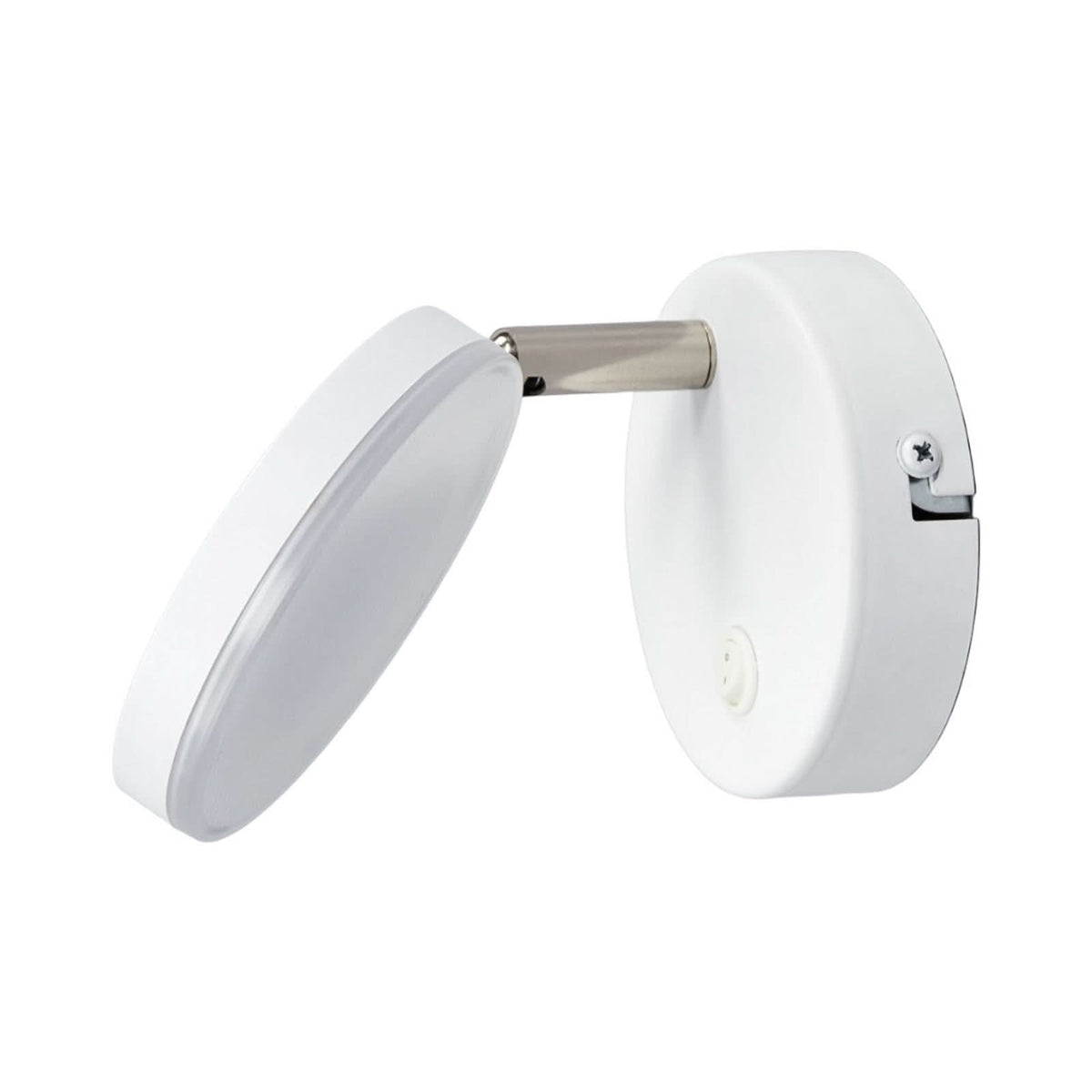 Applique murale LED Milow en métal, blanc et chromé, hauteur 9,6 cm