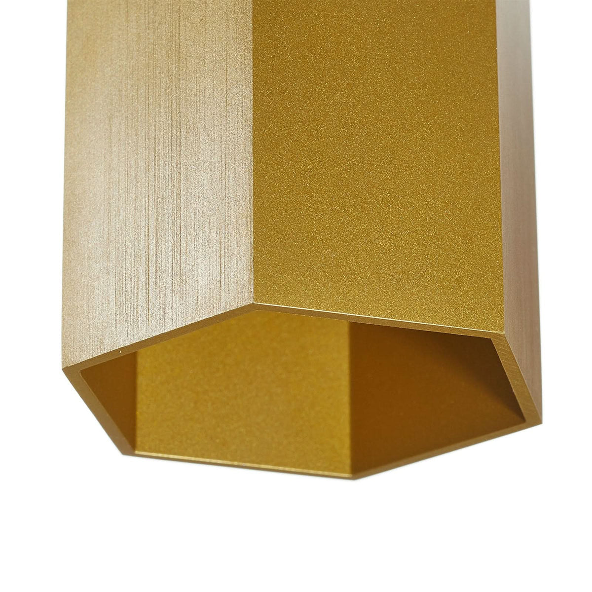 Applique murale Hexo en aluminium, doré, 2 lumières, Ø 7,7 cm