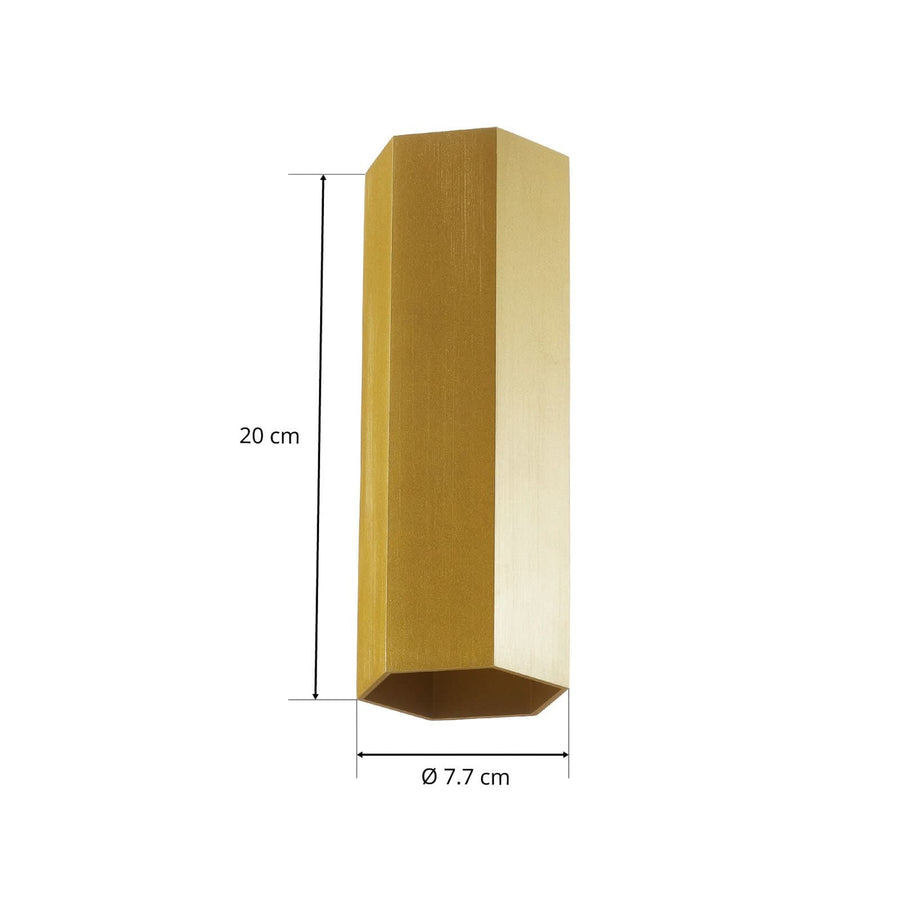 Applique murale Hexo en aluminium, doré, 2 lumières, Ø 7,7 cm