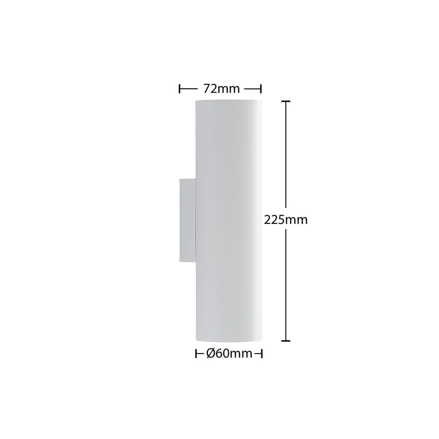 Schéma coté de l'applique : hauteur 225 mm, diamètre 60 mm et base 72 mm.