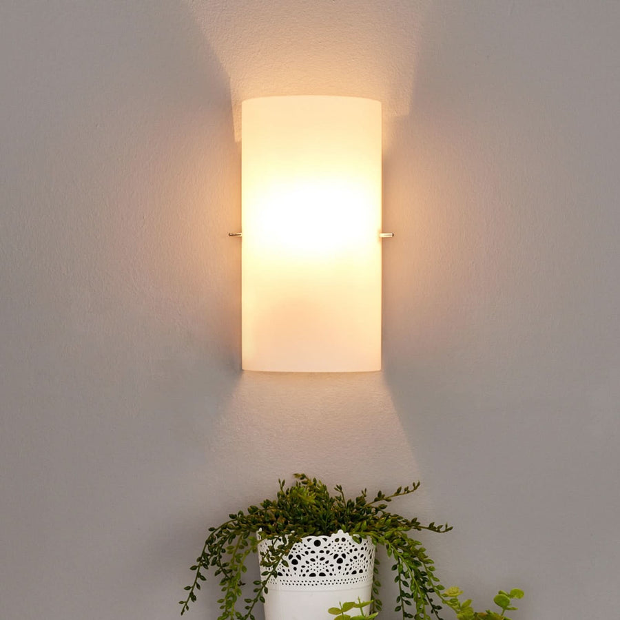 Applique murale Sidra en verre, blanc, hauteur 28 cm