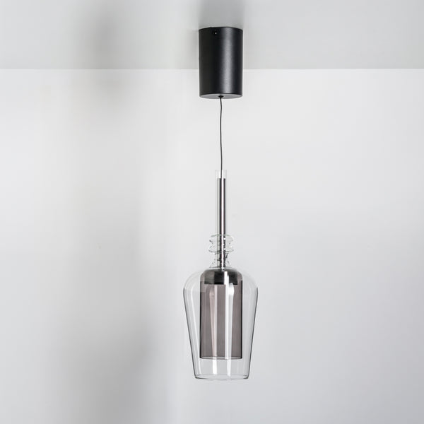 Suspension Tagna noire et fumée, verre