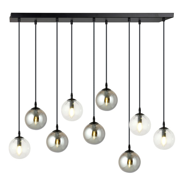 Cosmo 9-light pendant, black, mix 2
