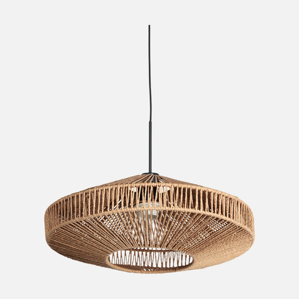 Natural rope saucer pendant light Ø 40 cm, woven lampshade | Ropéa