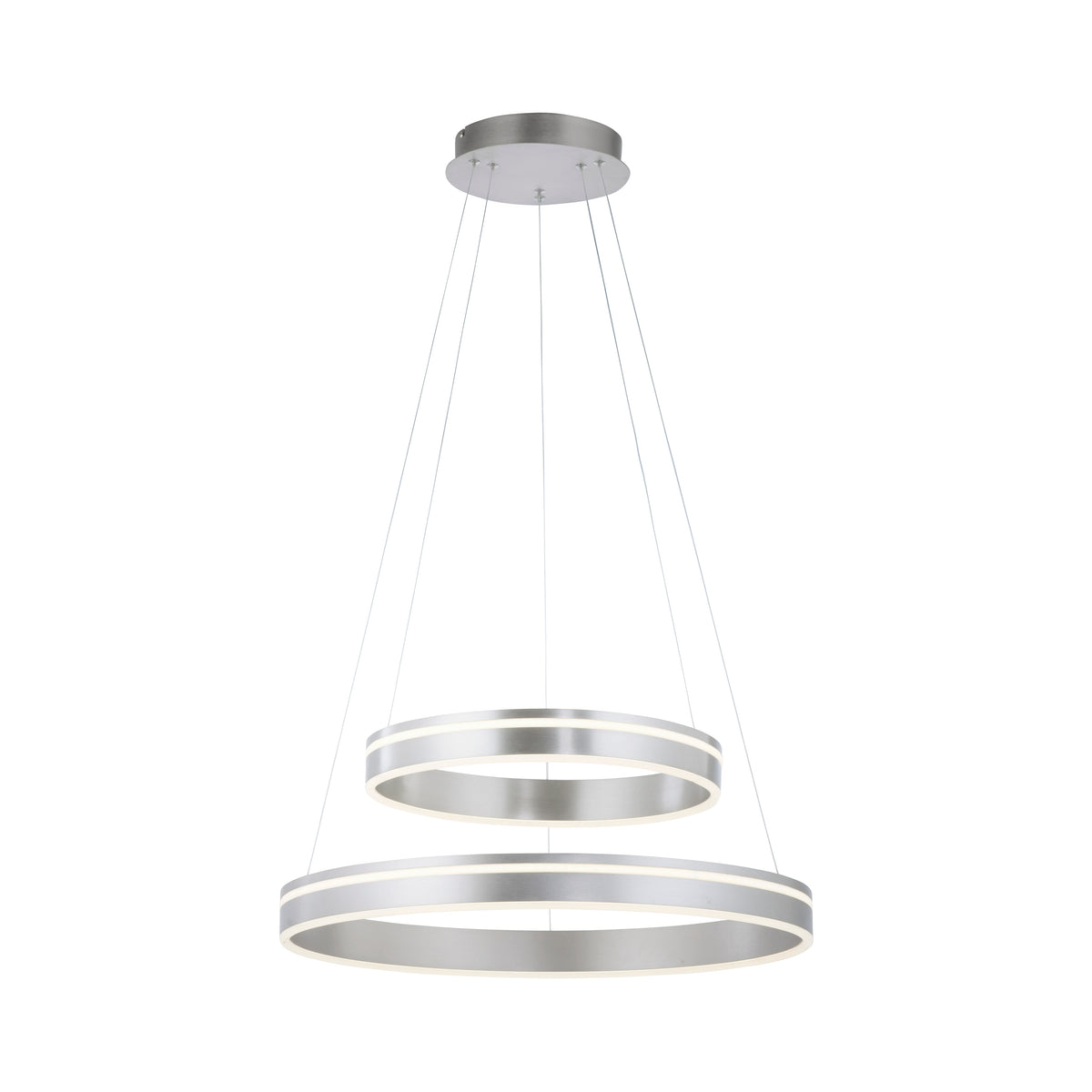 Suspension Q-Vito argentée, L 59 cm