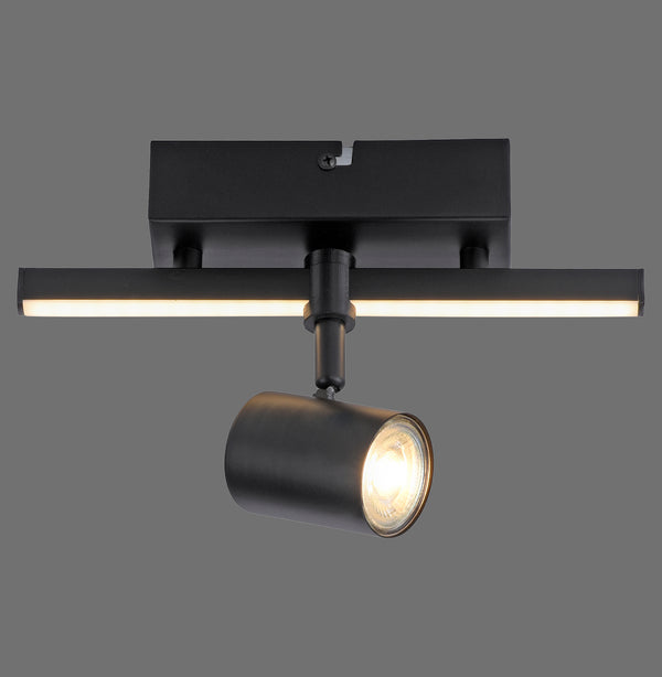 Plafonnier Barik 2 lumières noir