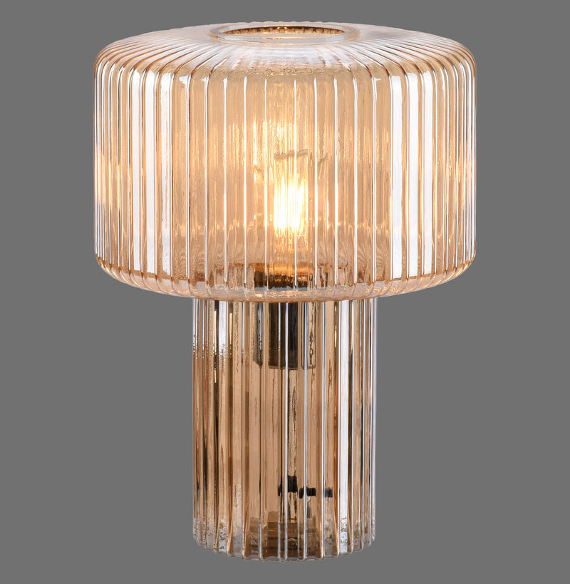 Lampe à poser Fungus ambrée, verre