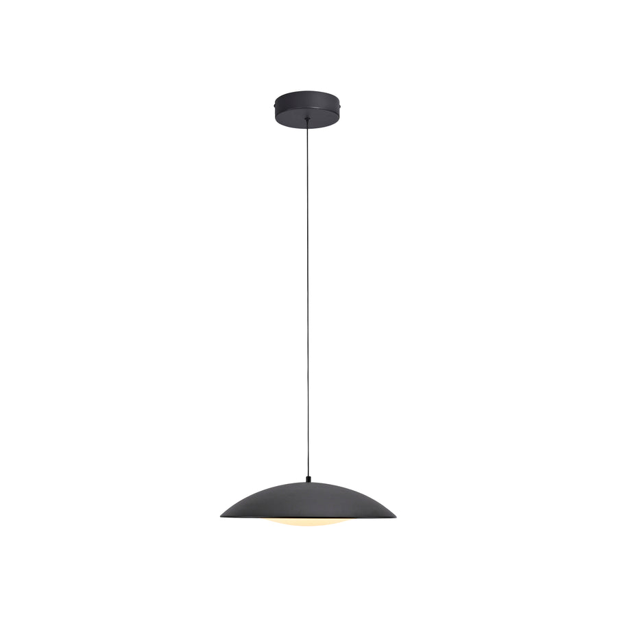 Suspension Lente noire, L 40 cm