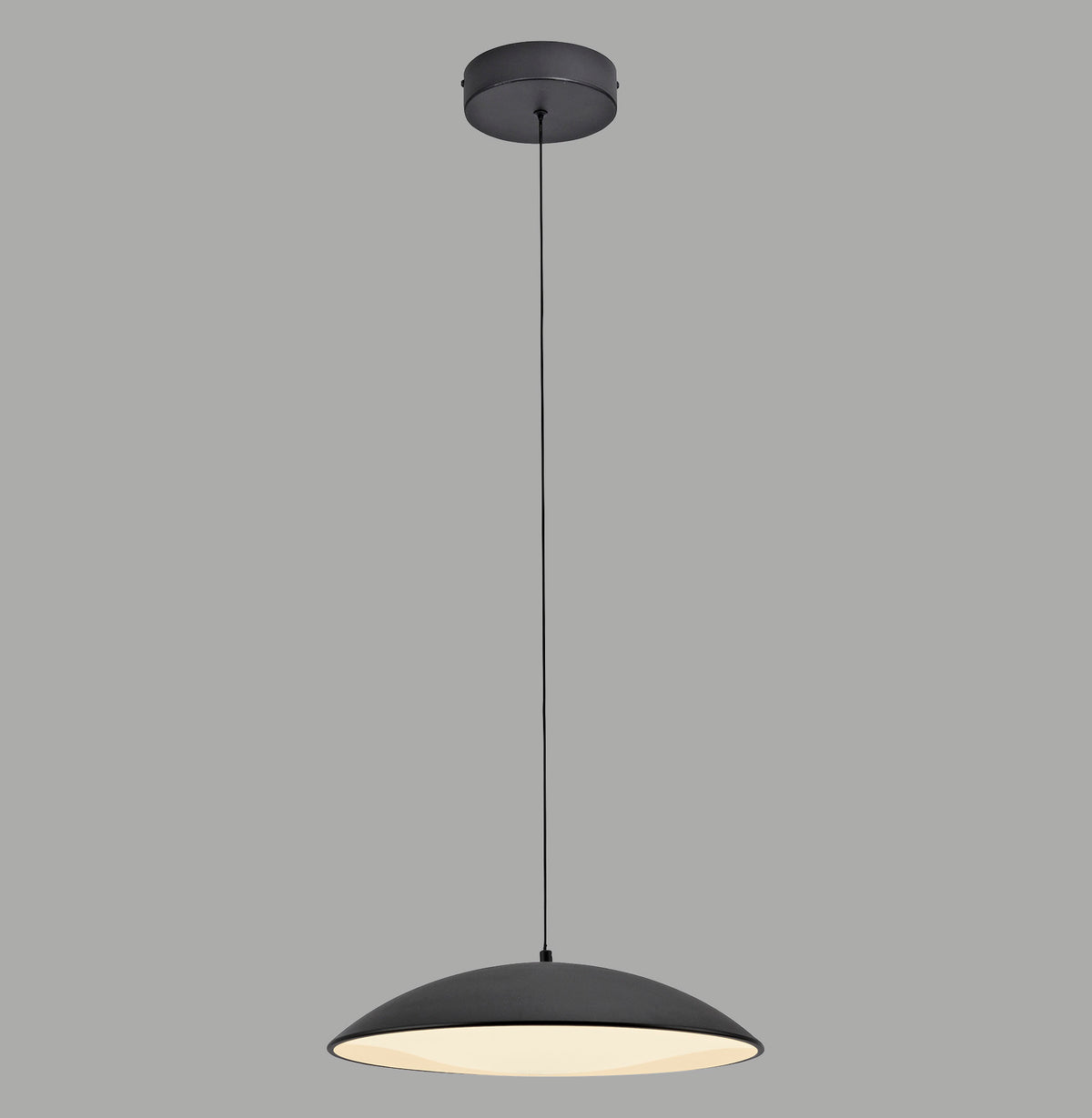 Suspension Lente noire, L 40 cm