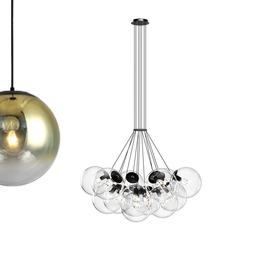 Suspension grappe grande hauteur Orb 13 lumières