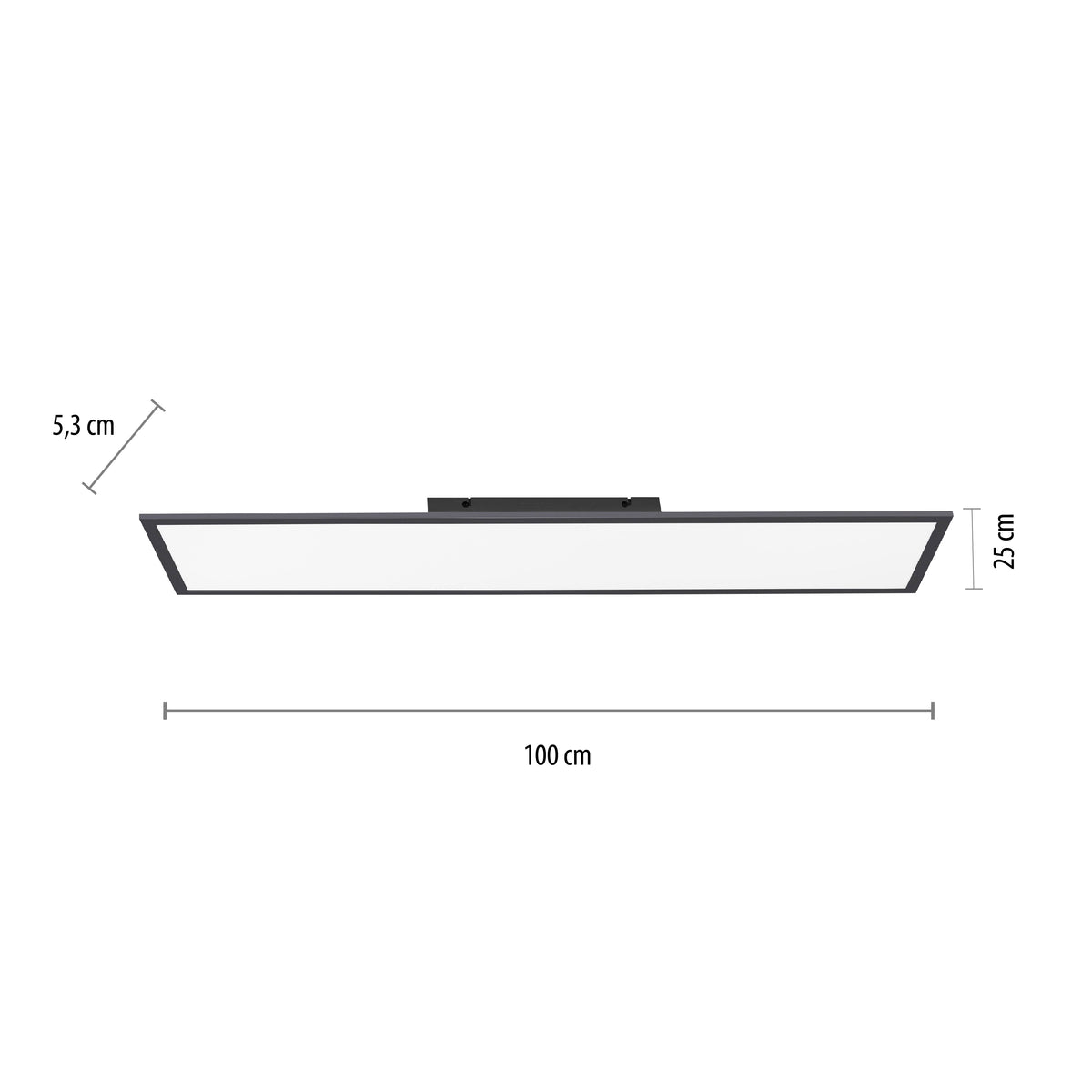 Plafonnier Flat noir, L 25 cm