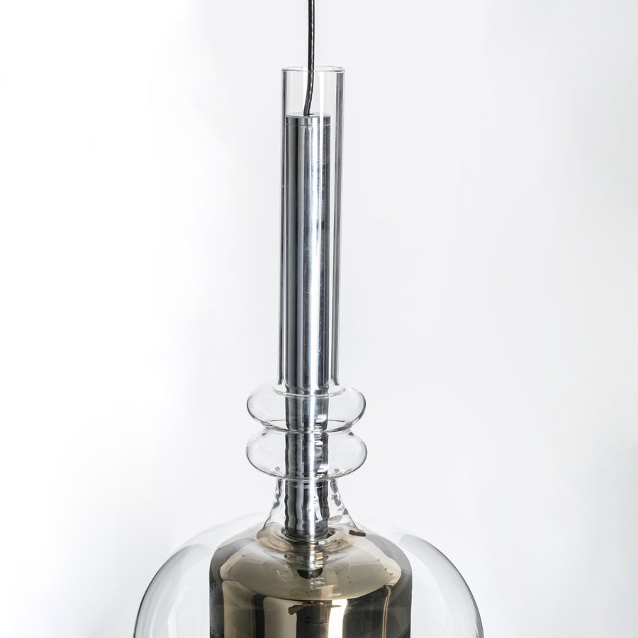 Suspension Tagna noire et ambrée, verre, L 13 cm