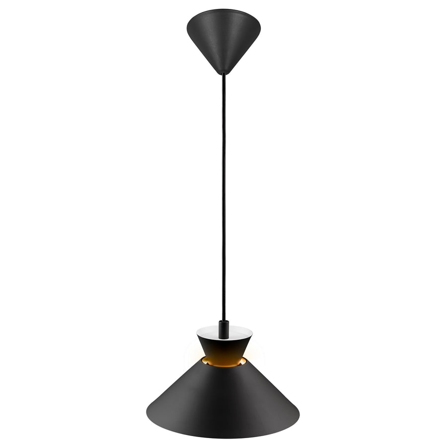 Détail du modèle noir éclairé, intérieur blanc réfléchissant la lumière chaude.