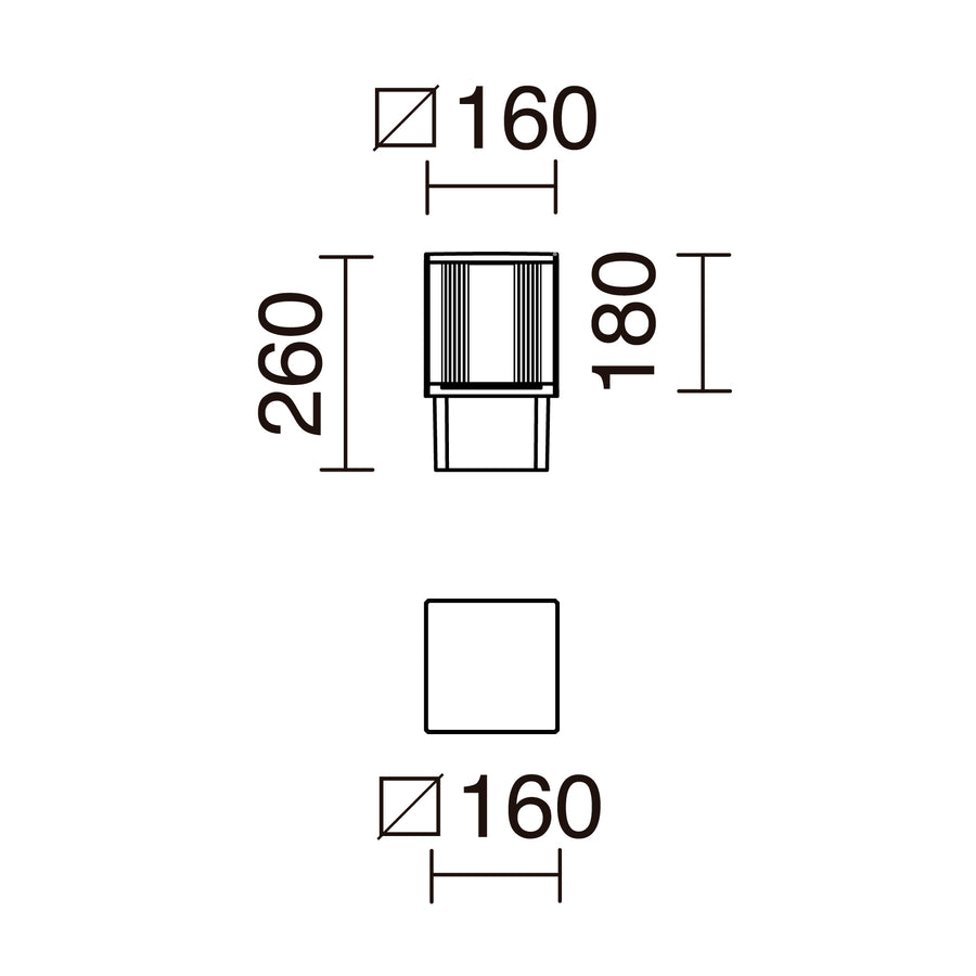Borne extérieure Aura IP65, H 26 cm, 3000 K