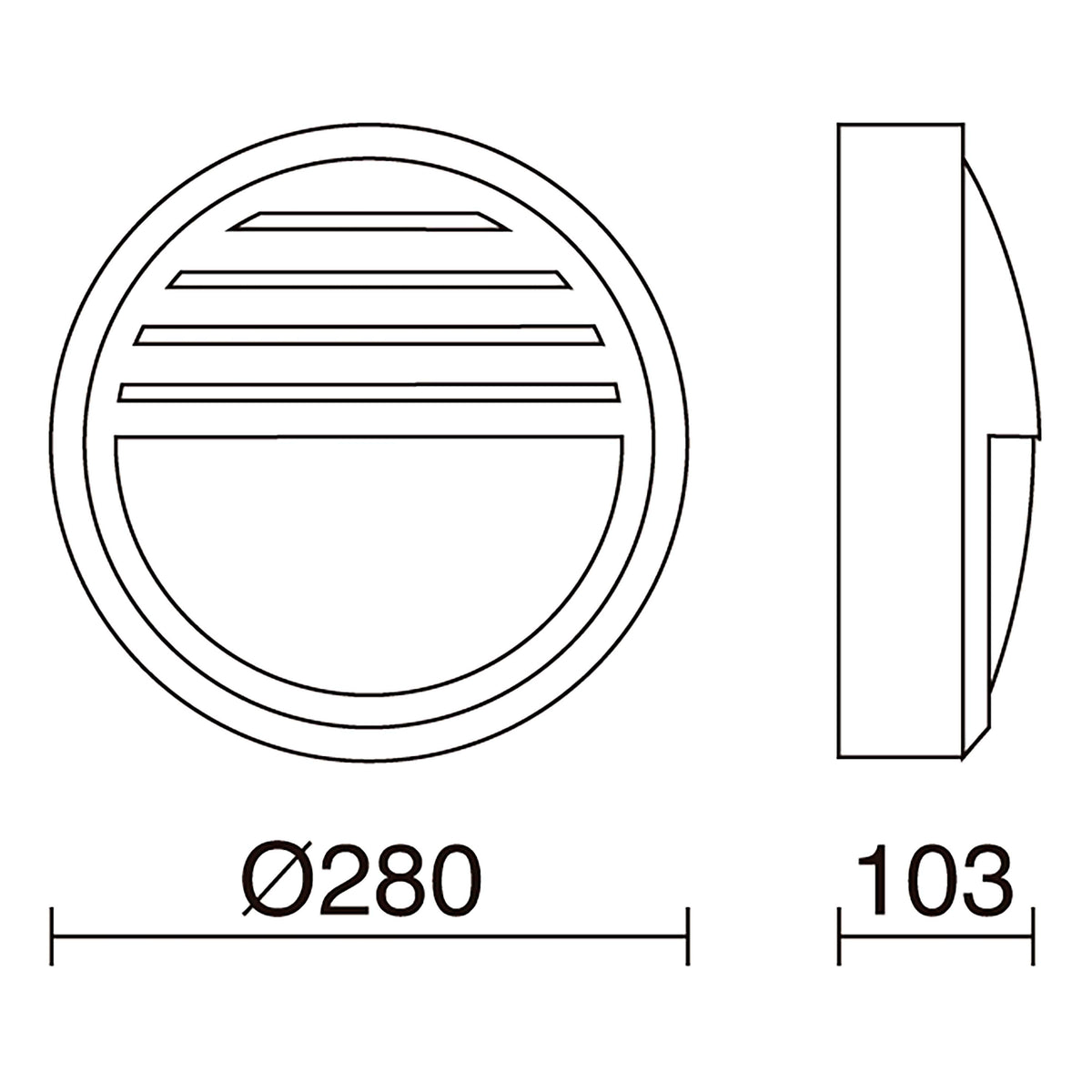 Applique extérieure Daira IP65, Ø 28 cm, LED, version C