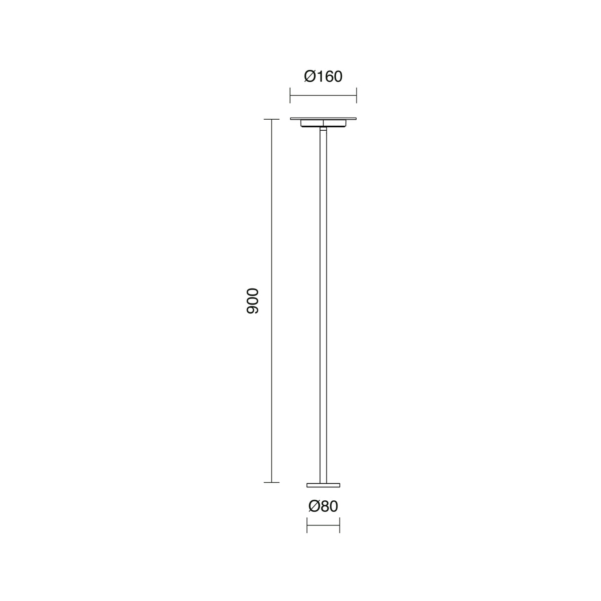 Borne extérieure Duomo IP65, anthracite, H 60 cm, 2700 K, version D