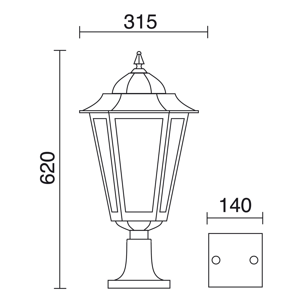 Borne extérieure Elite 6 IP43, H 62 cm