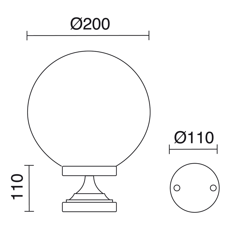 Borne extérieure Globi IP43, H 31 cm