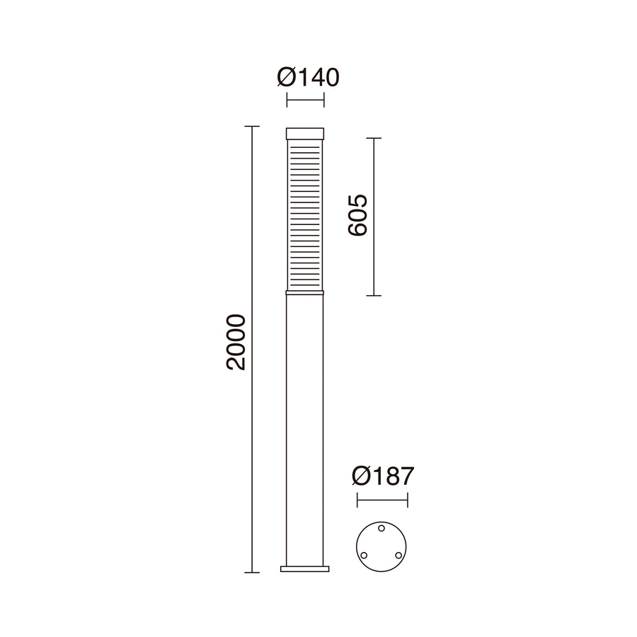 Borne extérieure Maxima IP65, anthracite, H 200 cm
