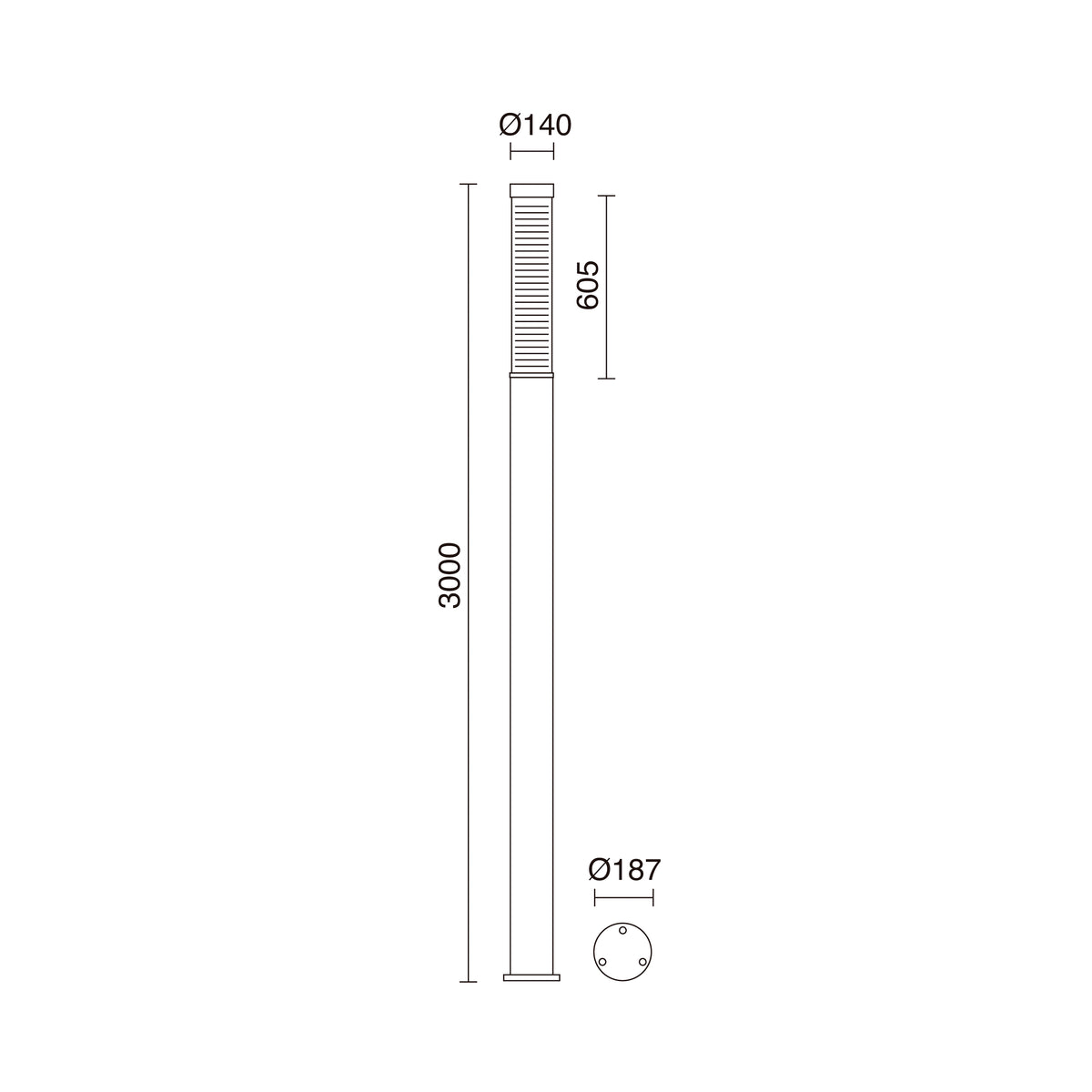 Borne extérieure Maxima IP65, anthracite, H 300 cm