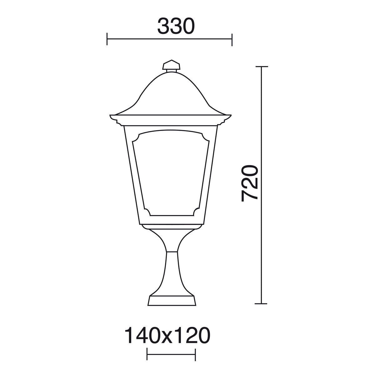 Borne extérieure Quadra IP44, anthracite, H 72 cm