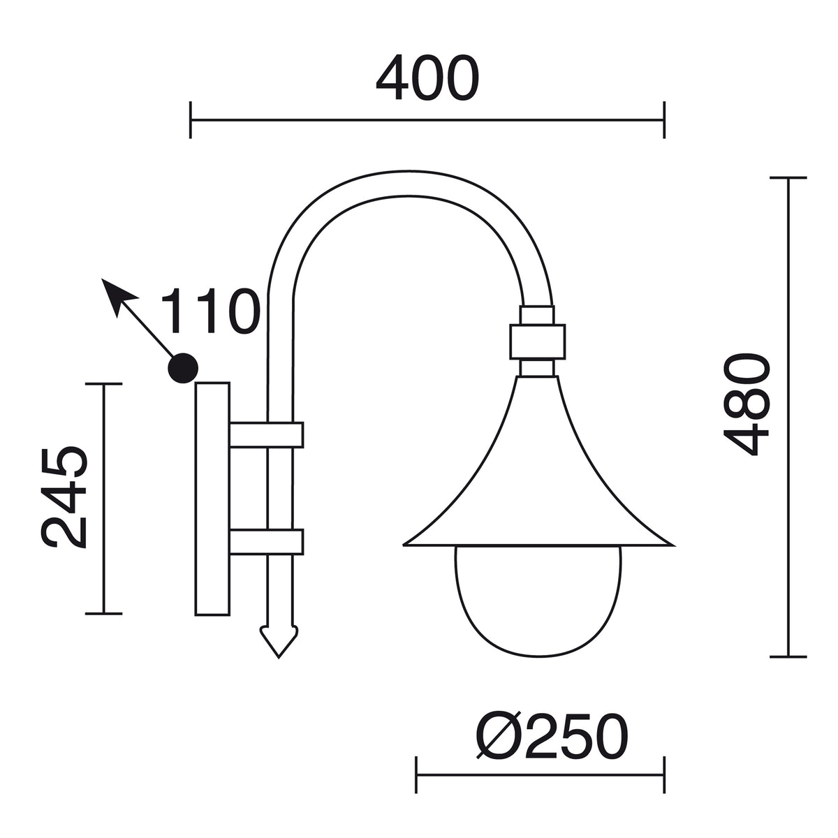 Applique extérieure Trom IP43